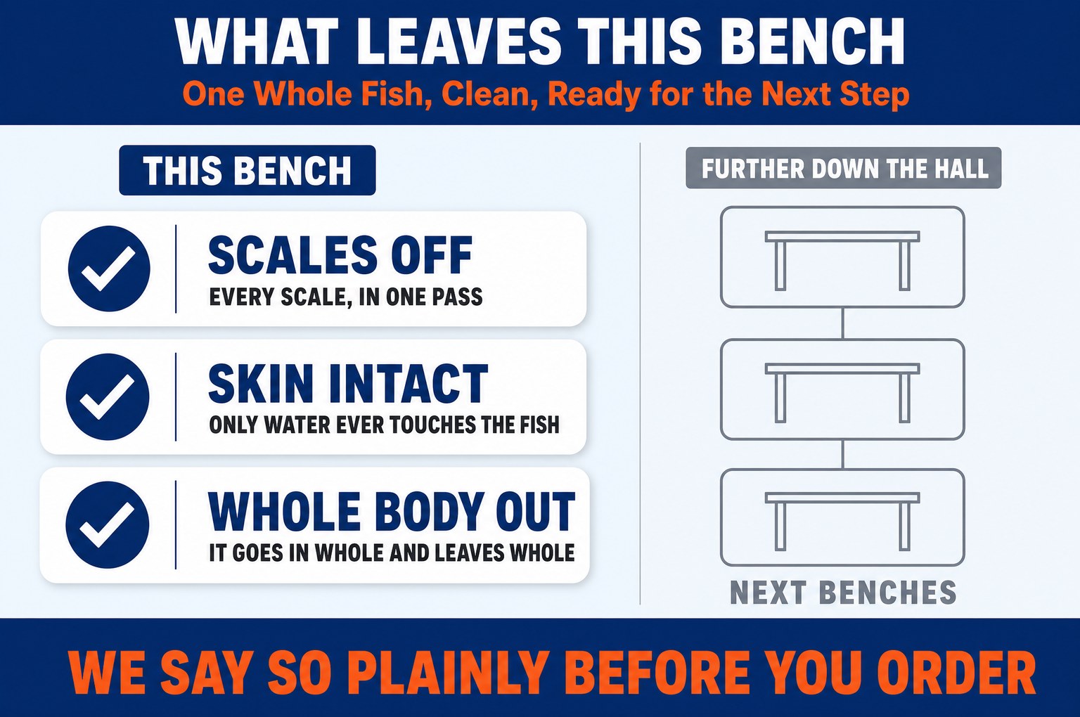 Operating limits of the fish descaling machine