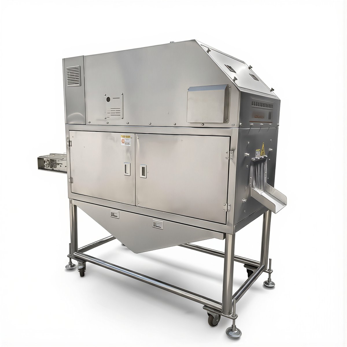 Discharge end and waste hopper