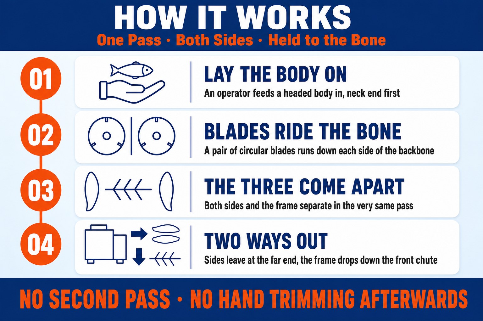 Fish filleting machine — how it works in four steps